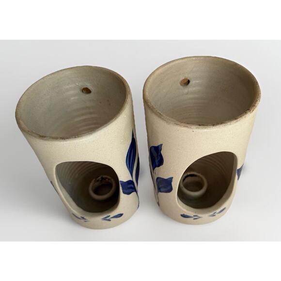 Williamsburg Pottery 6 “ Salt Glaze Hanging Wall Pocket Candle Holder Set If 2 - Picture 4 of 5